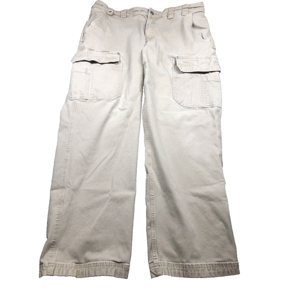 Duluth Flex Fire Hose Cargo Pants Mens 42x31 Beige Relaxed Fit Stretch *MARKS - Picture 1 of 16